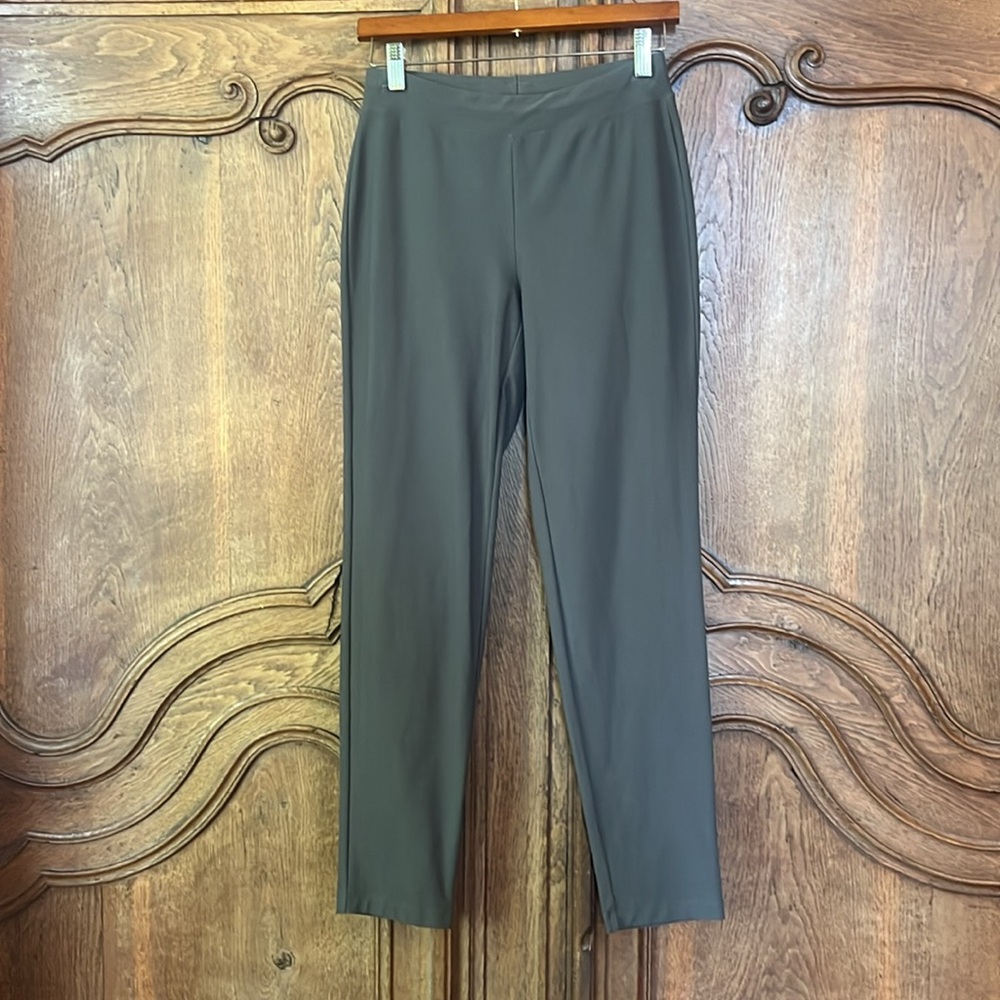 Eileen Fisher Dark Olive Cropped Straight Pants